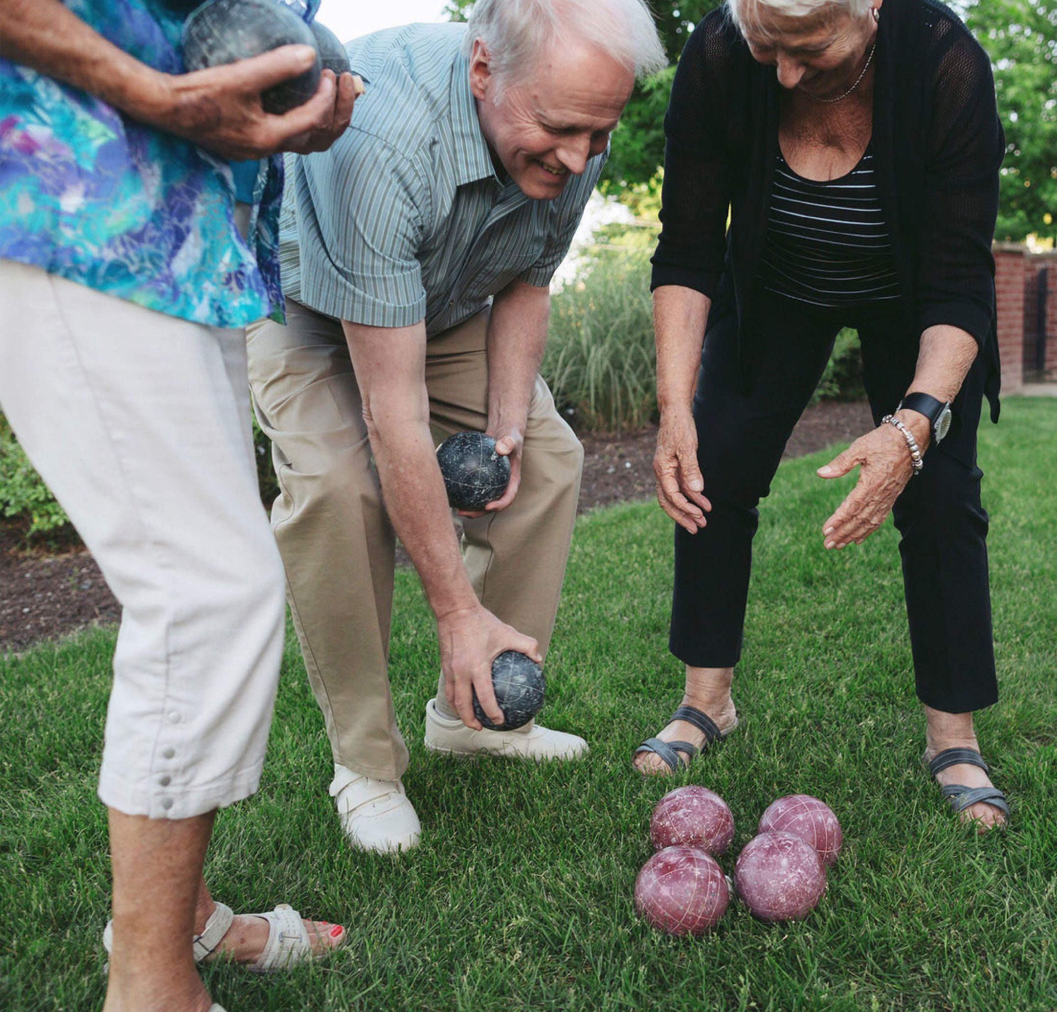 residents playing bocce ball